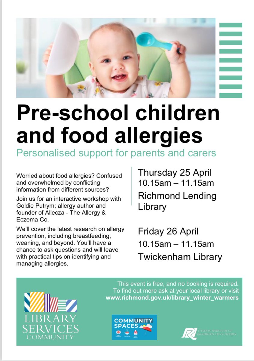 It’s #AllergyAwarenessWeek 📣

Tomorrow and Friday I’m talking to @LBRUT families about all things allergy. 

#London #Richmond @MyRichmondLdn