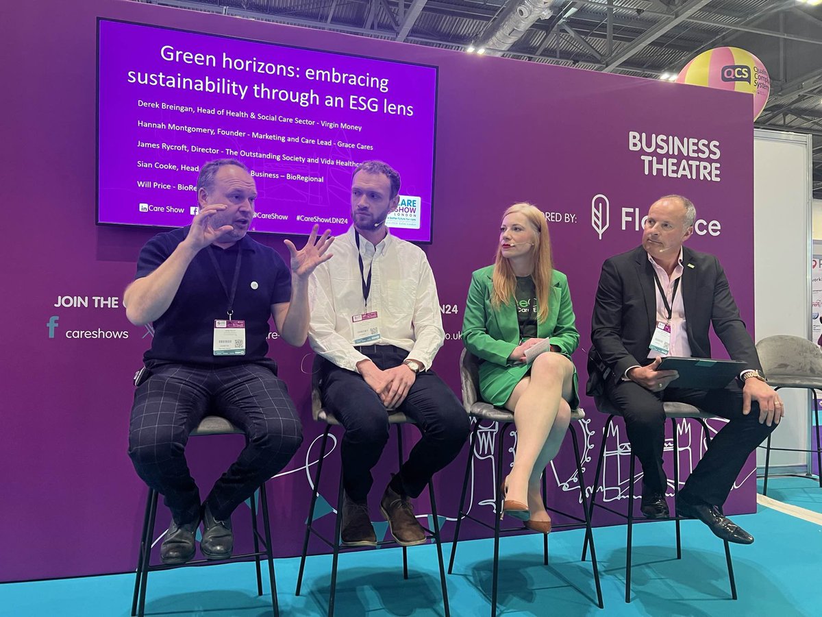 So today was day one at @CareShow London

WHAT. A. DAY. The show had a great buzz.

Hannah had the pleasure of being on a panel discussing sustainability and ESG in social care

Thank you to @Majesticare_ch for the pictures.

#careshow24 #careshowlondon