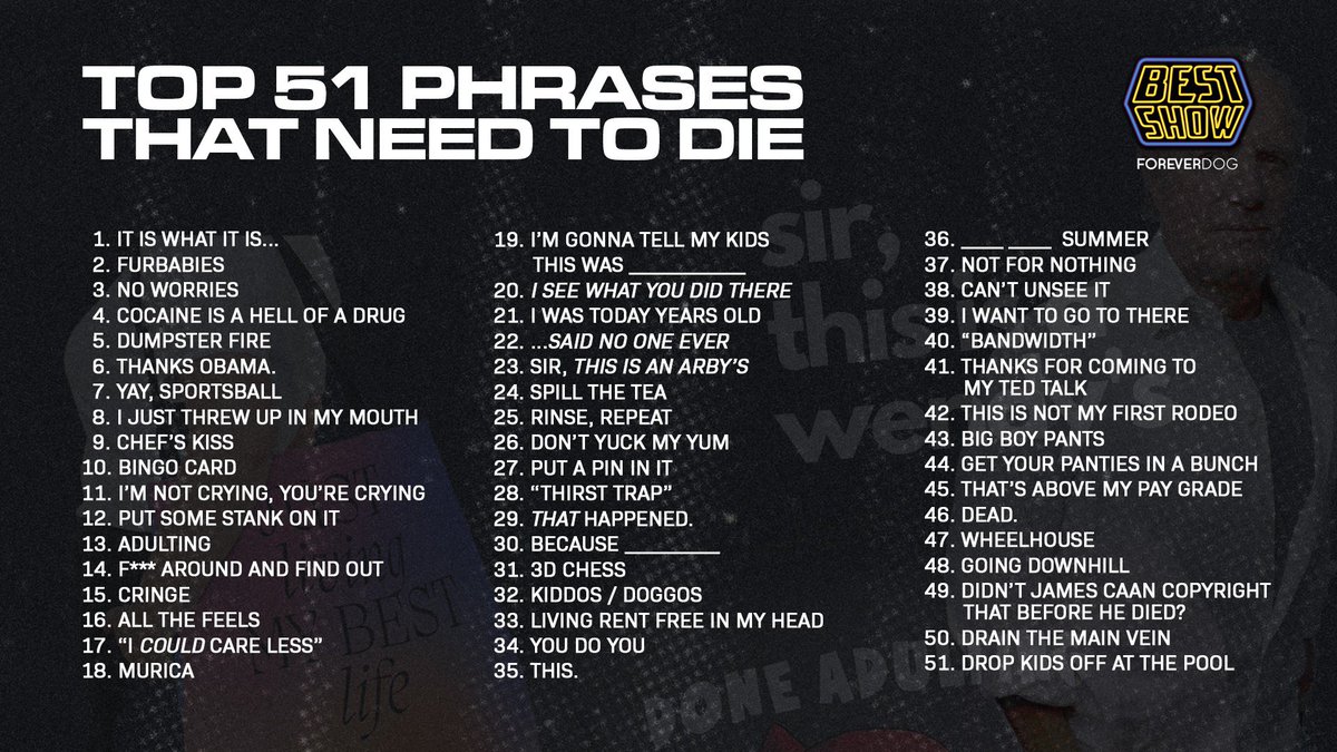 The top 51 phrases that need to die…