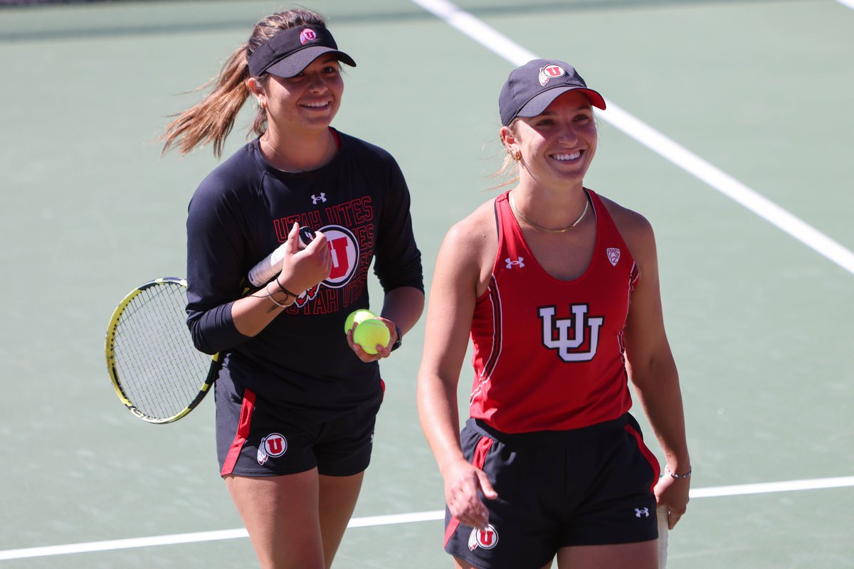 Utah gets the doubles point! Marcela Lopez and Ana Cruz picked up a 6-1 win at the No. 1 spot. Kat Lyman and Yuhan Liu picked up a 6-3 win at the No. 3 spot. #GoUtes