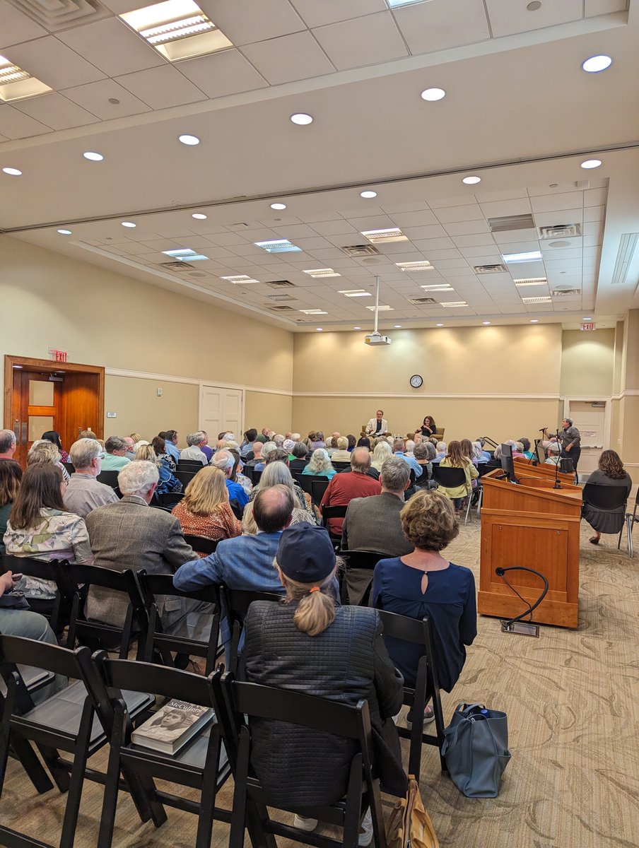 mccullerscenter's tweet photo. There was a great discussion at yesterday's event with Mary Dearborn, author of Carson McCullers: A Life! Nick Norwood interviewed Mary Dearborn about her research process, most surprising findings, and the friendships and relationships of Carson McCullers. https://t.co/dXJ0pwtJUy