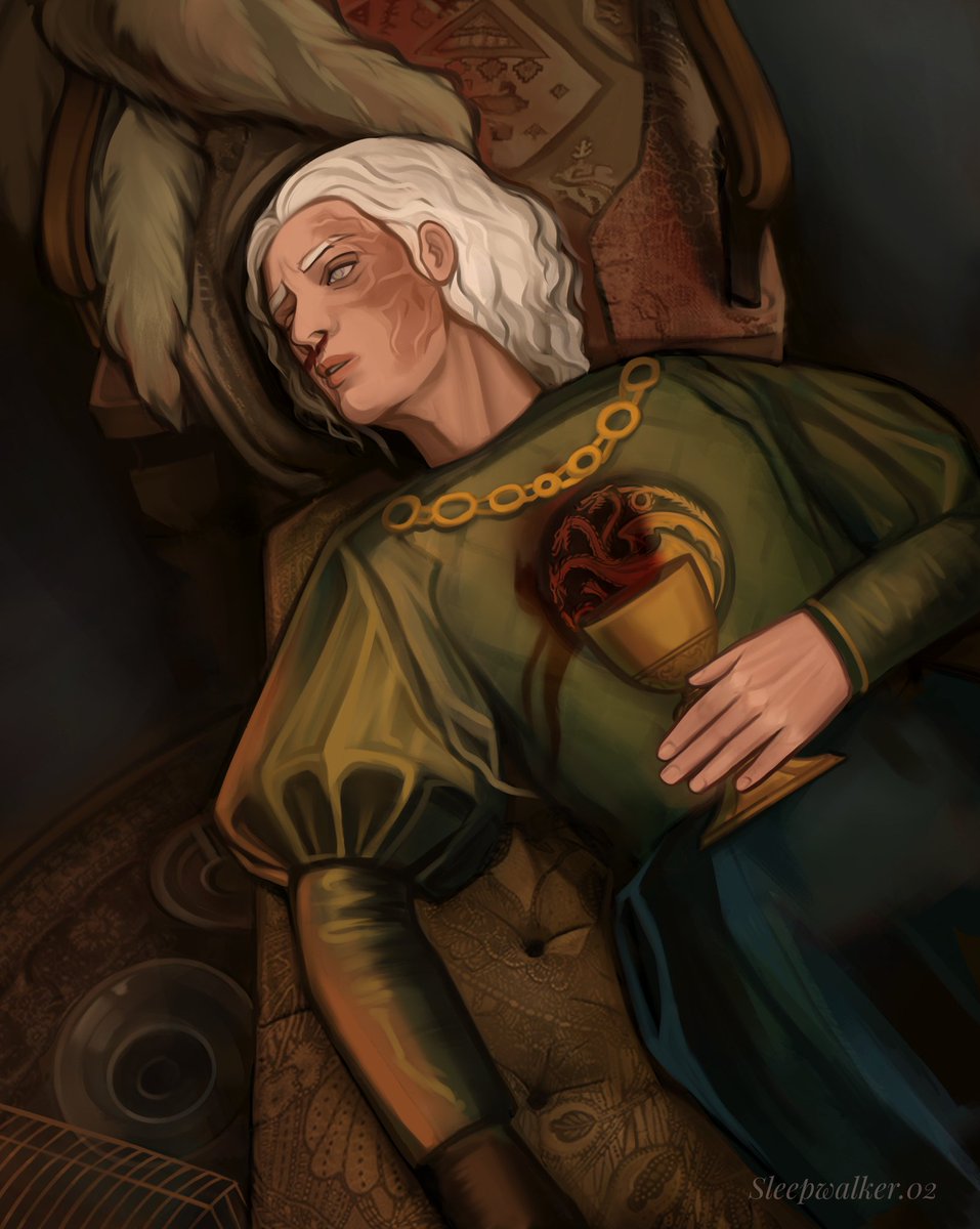 Aegon took his last sip, and the poisoned wine poured onto his chest, staining his coat of arms with the colors of Queen Rhaenyra
#Rhaenyra #aegon #aegontargaryen #aegontargaryenfanart #hotd #houseofthedragon #hotdfanart #greenteam