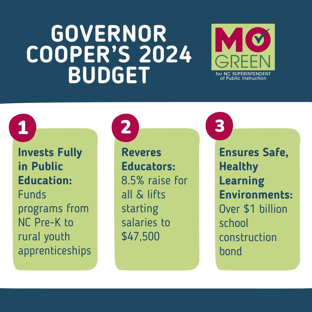 <a href="/NC_Governor/">Governor Josh Stein</a> just released his 2024 budget. It has the right priorities for our public schools, and I fully support his plan. 

I urge leaders in the #NCGA to support it too so our educators and schools can get the resources they need.