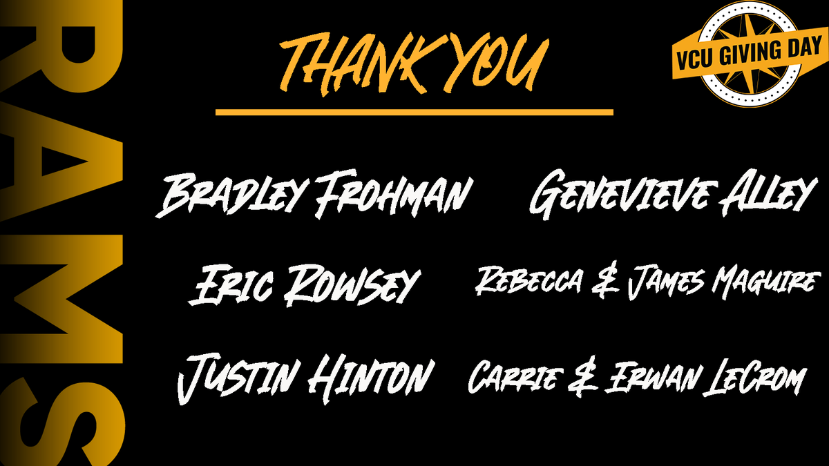 VCU Ram Athletic Fund (@vcuraf) on Twitter photo 𝓣𝓱𝓪𝓷𝓴 𝔂𝓸𝓾! 
#LetsGoVCU #VCUGivingDay 𝓣𝓱𝓪𝓷𝓴 𝔂𝓸𝓾! 
#LetsGoVCU #VCUGivingDay