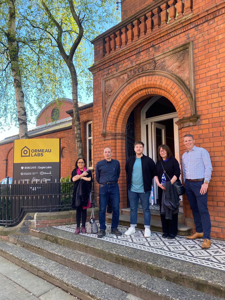 Showing Finnish guests around the entrepreneurship and innovation hubs of Northern Ireland.