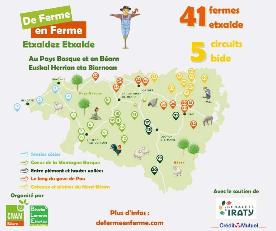 Plus d'infos sûr defermeenferme.com . Visitez nos fermes qui ouvrent leurs portes le 28 avril ! Pour une agriculture #paysanne et #bio ! <a href="/BLE_CIVAMBio/">BLE CIVAM Euskal Herri</a> <a href="/CommunautePB/">CommunautéPaysBasque</a>  <a href="/departement64/">Pyrénées-Atlantiques</a> <a href="/F3euskalherri/">France3 Euskal Herri Pays Basque</a> <a href="/LaRepDpyrenees/">La Rép des Pyrénées</a> <a href="/SO_Paysbasque/">SO_Paysbasque</a> <a href="/euskalirratiak/">Euskal Irratiak</a> <a href="/MediabaskInfo/">Mediabask info</a> <a href="/OT_PaysBasque/">En Pays Basque - Euskal Herrian</a>