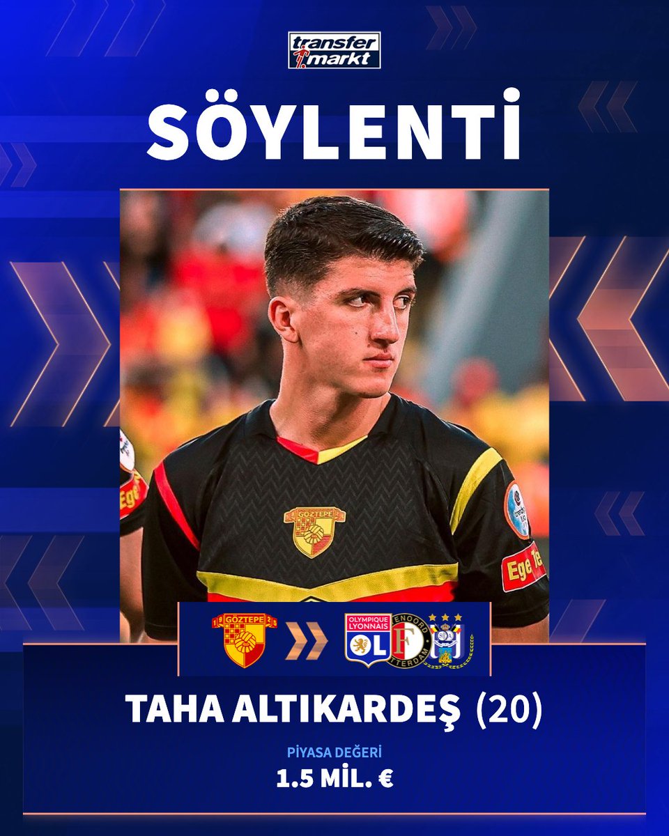 🌟 Anderlecht, Feyenoord ve Olympique Lyon, Göztepe forması giyen Taha Altıkardeş'i transfer etmek istiyor!

📎 DHA

➡️ transfermarkt.com.tr/s/3vn