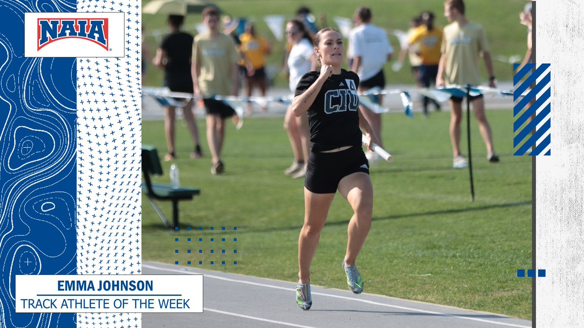 W🏃‍♀️ Emma Johnson of @CIURams earn this week's Women's Outdoor #NAIATrack Athlete of the Week! Click here to see more --> bit.ly/44cGA0G #collegetrack #NAIAPOTW