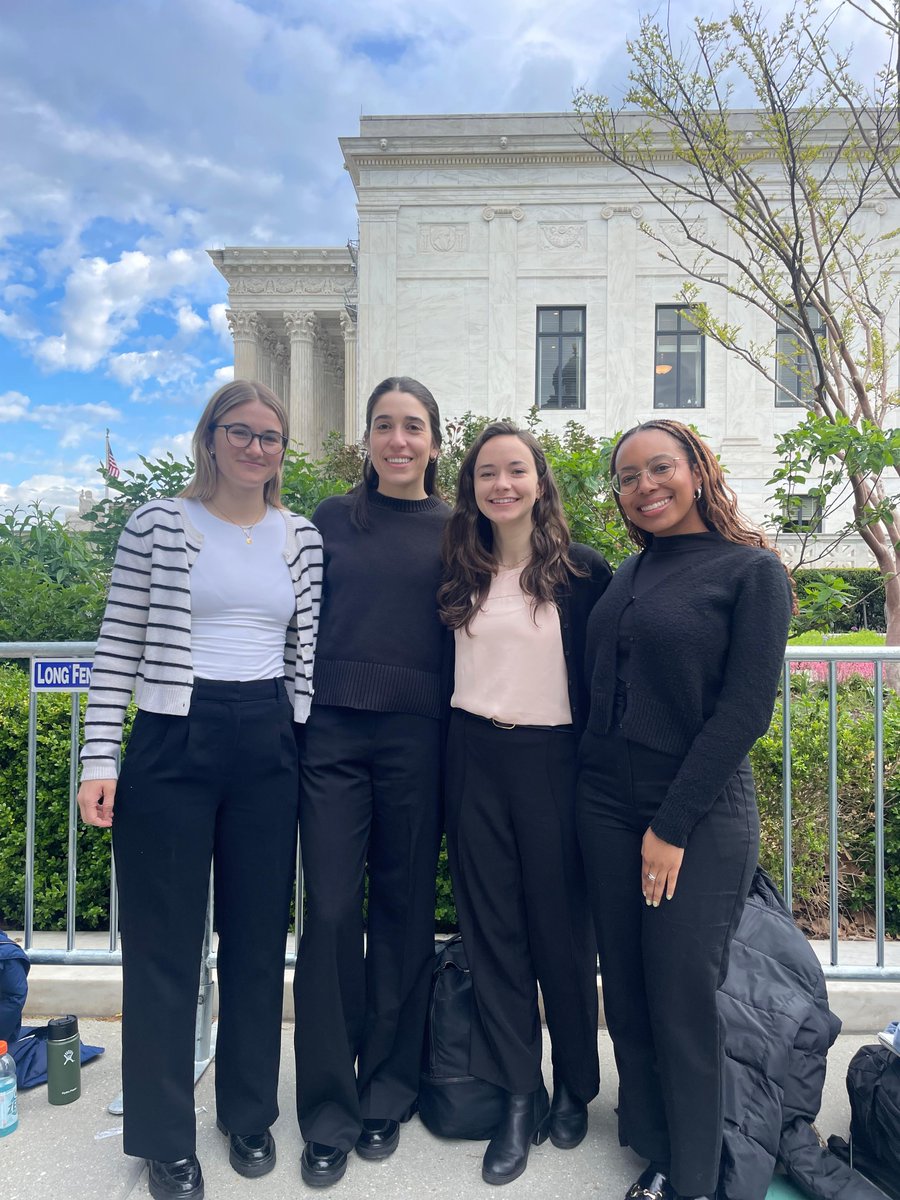 Reproductive Justice Clinic students who worked on an amicus brief in Idaho v US spent the night outside the US Supreme Court so they could attend oral arguments in the case today.