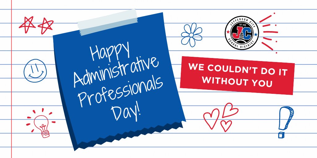 Happy Administrative Professionals Day to our administrative professionals in each of our JC Elementary Schools! You are the glue that holds us all together!! #WeAreElementary
