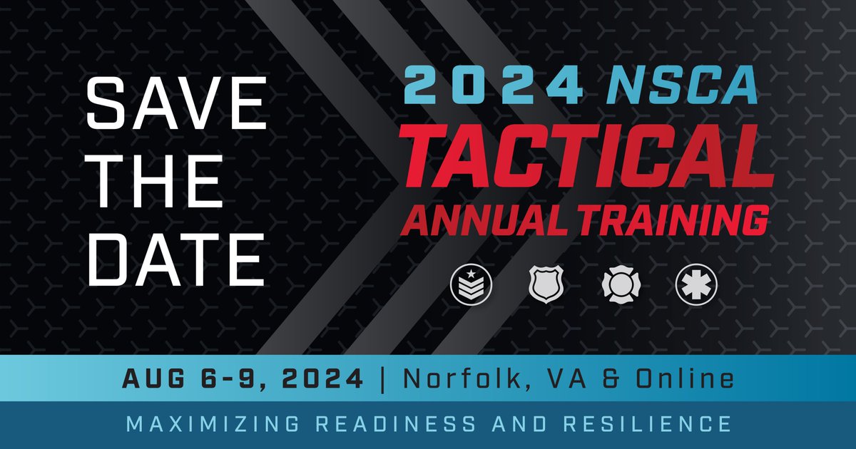 This August 6-9, transform your approach to readiness and resilience with hands-on education at #NSCATactical24 in Norfolk, VA. Connect with top S&C coaches, performance directors, and specialists to explore the latest training advancements. SAVE $100 at NSCA.com/Tactical-Train…