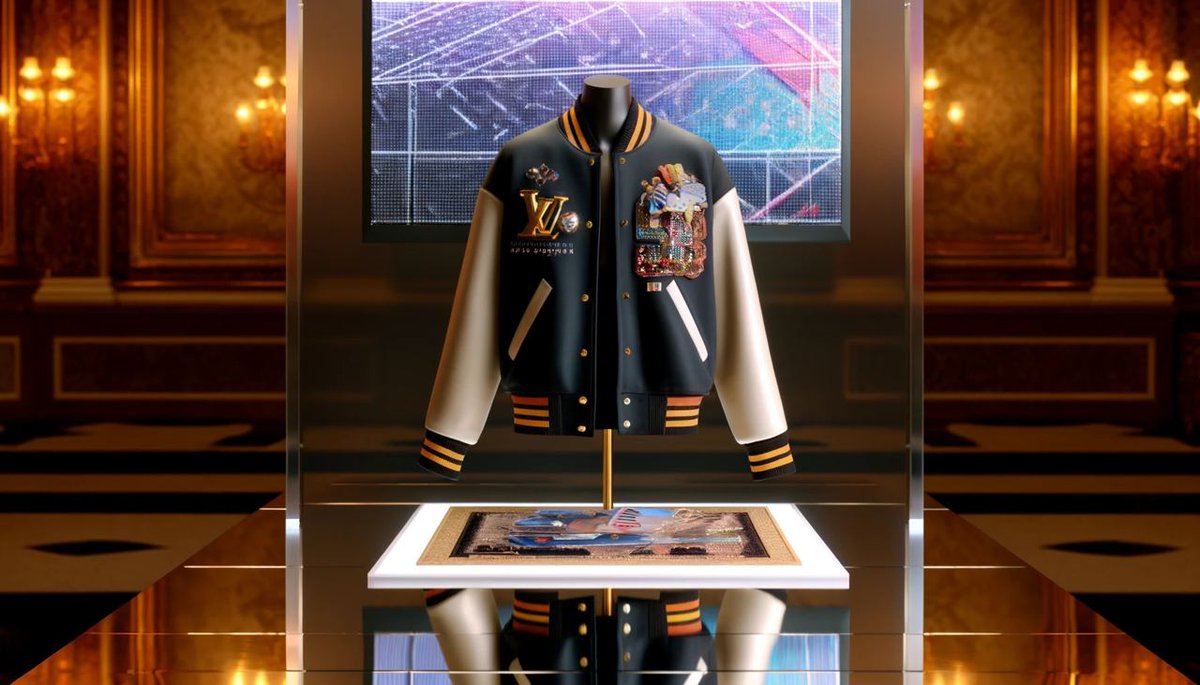 🎉 Louis Vuitton Unveils $8K NFT Jacket 🔥 The iconic fashion house has dropped its fourth NFT, a stunning $8,400 phygital varsity jacket inspired by Pharrell Williams' FW24 runway. This NFT release underscores LV's commitment to blending luxury fashion with cutting-edge