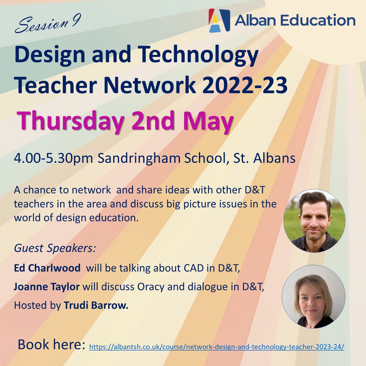 Next week! 9th event! Edward Charlwood will talk about CAD & Joanne Taylor will talk about oracy and dialogue in D&T.@AlbanTSH @HBS_DT @KWS @SRA_StAlbans @Bloomfield_C @Verulam_Tech @MrScott_T @cottesloeschool @AdeyfieldSchool @mrsm2019 @NBS_Herts @DTsandringham @Roundwood_Park