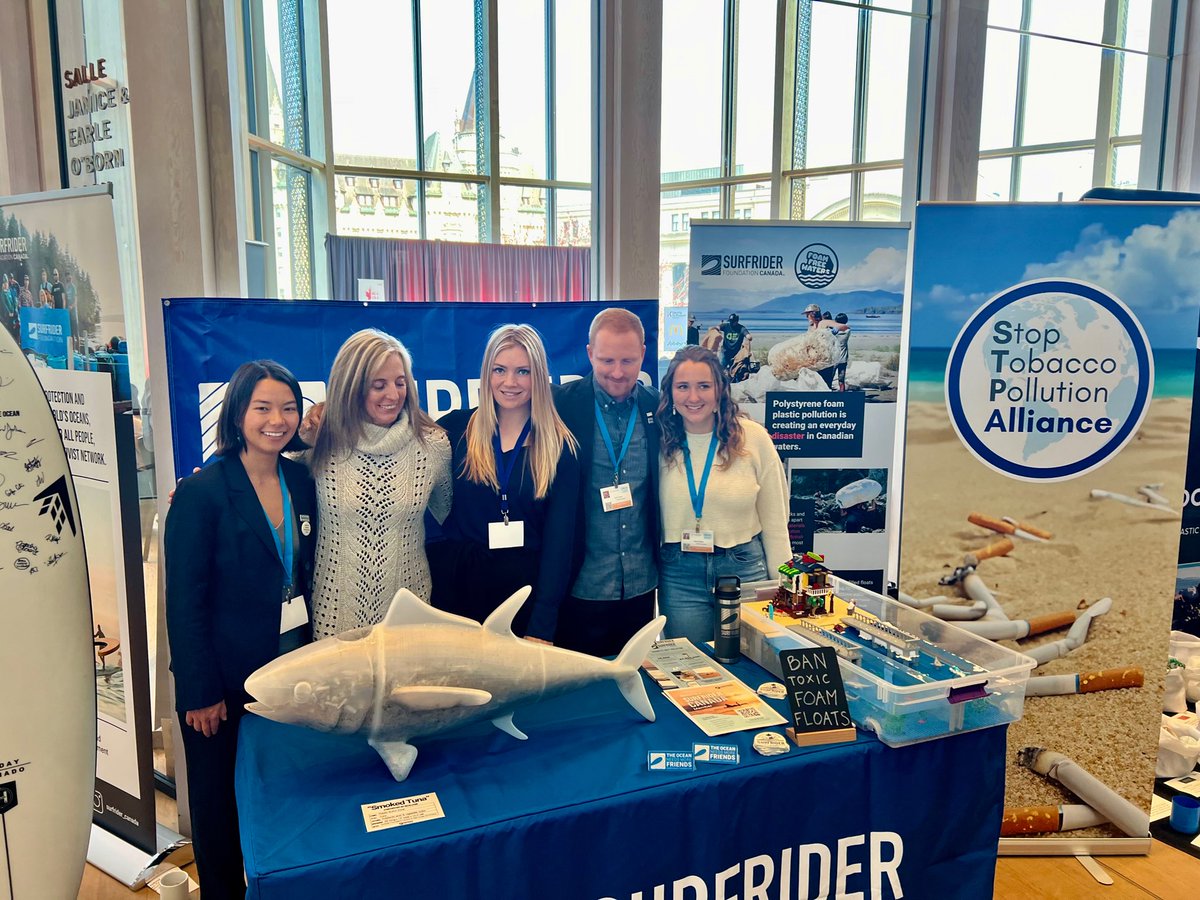 AshOrg's tweet photo. Today, @SurfriderCanada and the Stop Tobacco Pollution Alliance unveiled a striking participatory art
installation: the Smoked Tuna at #INC4!

The art highlights the urgent need to ban plastic cigarette filters as part of the #PlasticsTreaty, to protect our environment. https://t.co/0QMOSG6mPz