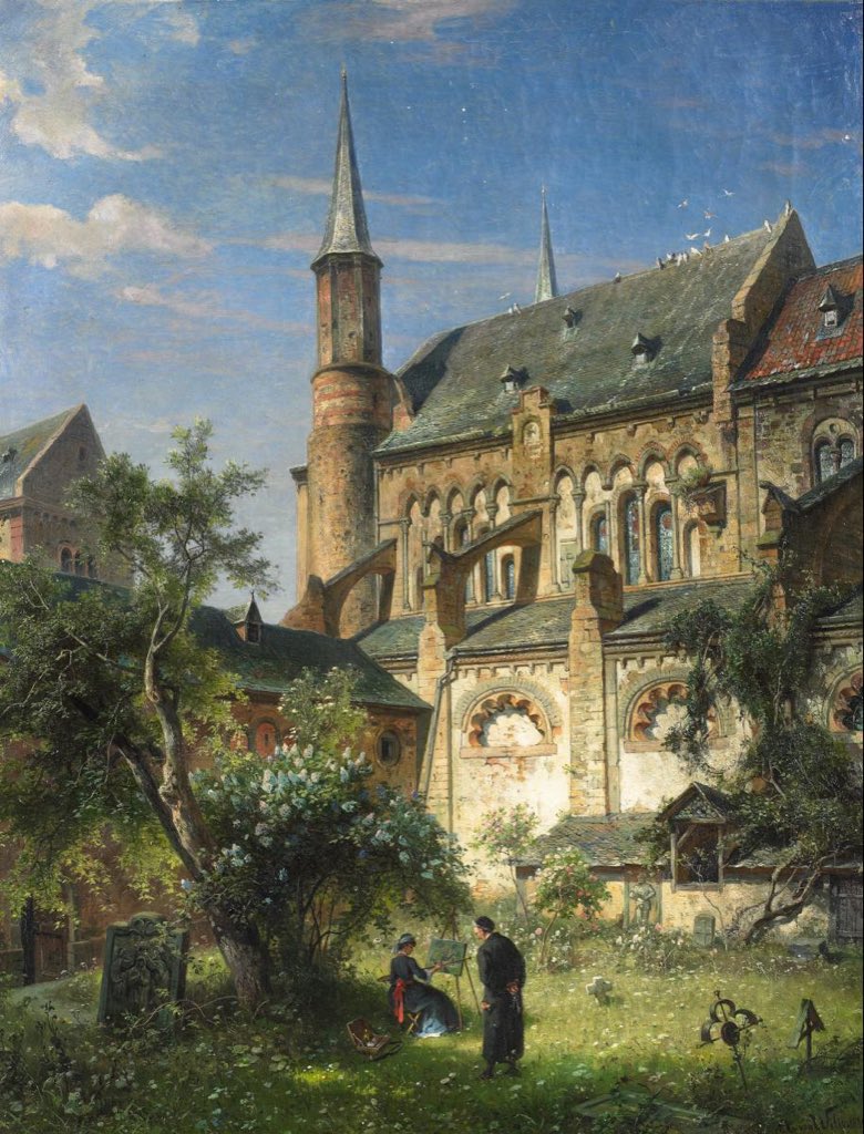 In the Cloister of the Bonn Minster (1886), by August von Wille
