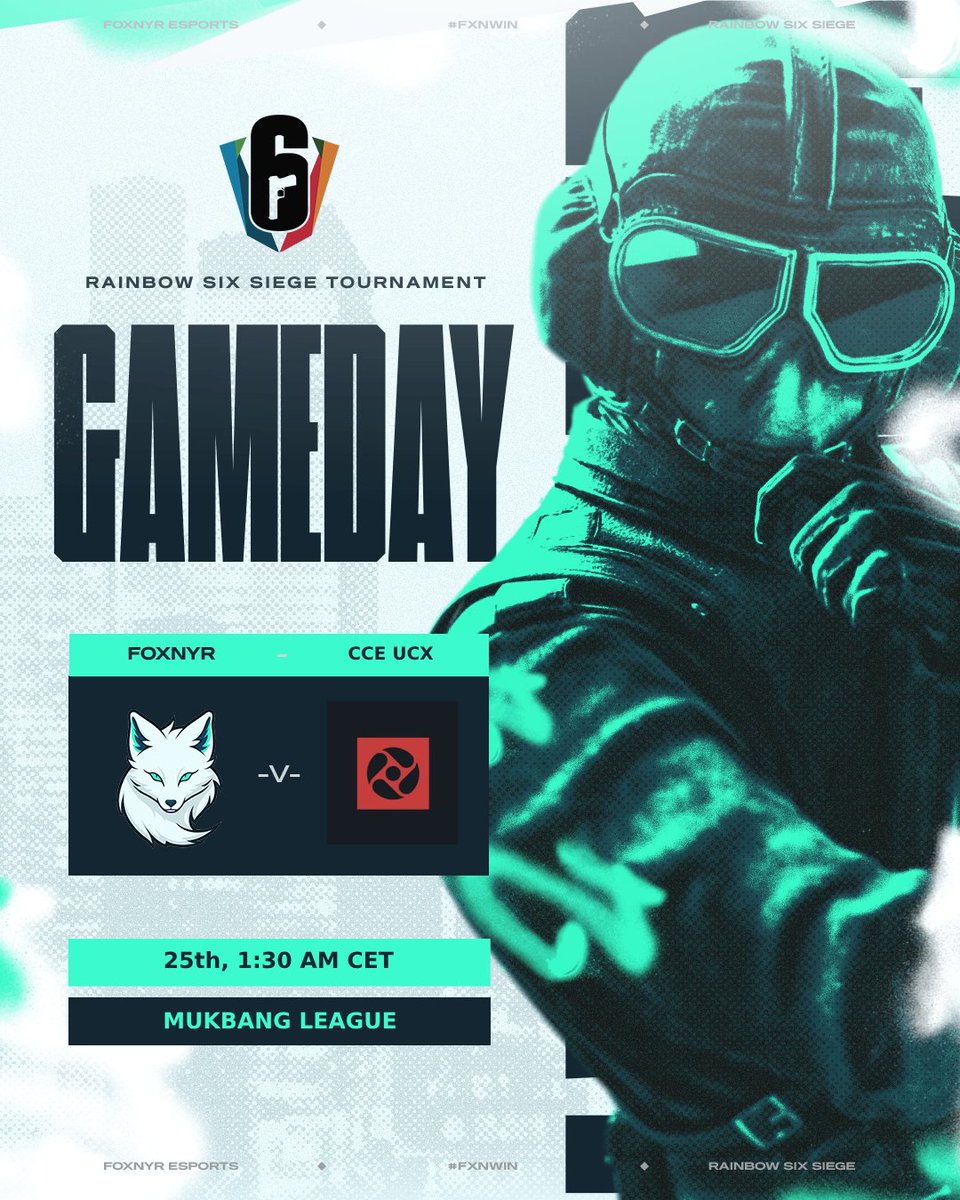 FoxnyrEsports's tweet photo. 🔥 Attention, Foxnyr supporters! 

While our R6 squad gears up for the ultimate showdown against @CCEUCX in the @mukbangleague playoffs, remember that this epic battle won't be streamed. 

But fear not, we'll keep you updated on every thrilling moment as our warriors fight for victory! 
#FXNWIN #RainbowSixSiege #MukbangLeague 🎮💥🏆