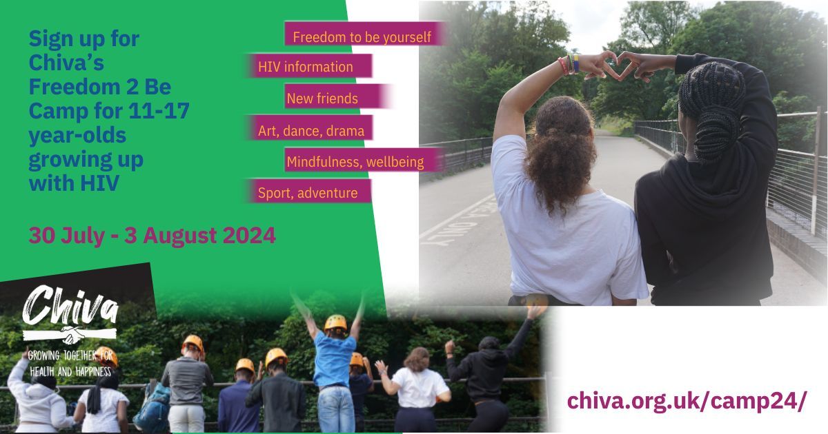 Applications for Chiva's Freedom 2 Be Camp close at the end of April! Camp brings young people together for a fun, educational, activity-packed week. Free to attend. If you know a young person who would benefit, please encourage them to sign up here: chiva.org.uk/camp24/