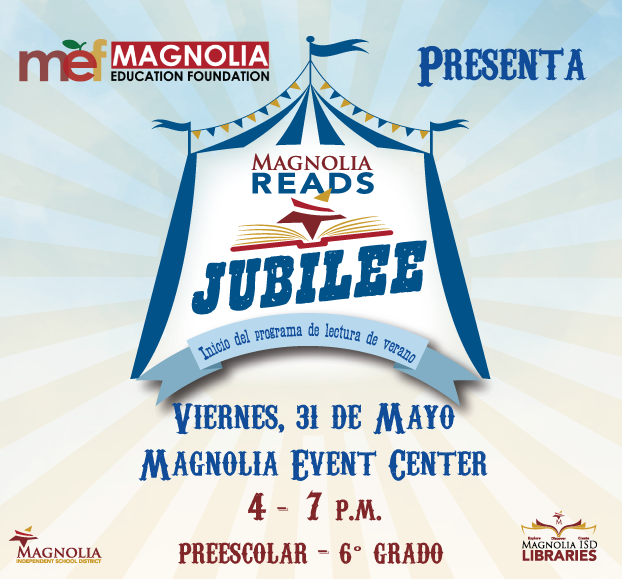 MagnoliaISD's tweet image. Mark your calendars for the annual Magnolia Reads Jubilee! Bring the family for fun, games, and of course books!