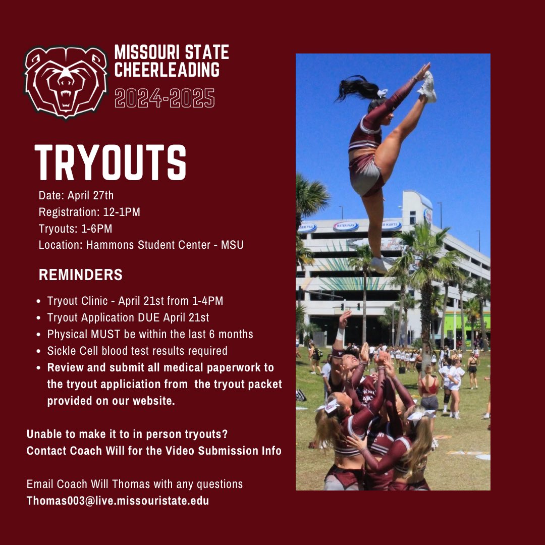 Missouri State Cheerleading tweet media
