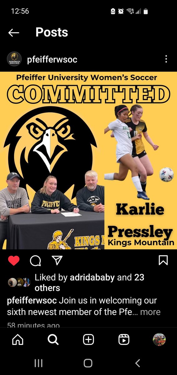 Please help us welcome our newest commit. Karlie Pressley from Kings Mountain. We can't wait to see you playing on Lefko-Mills Field this fall.