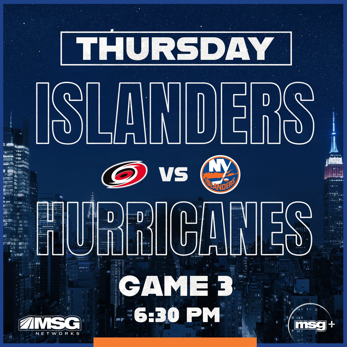 Isles return to UBS to host Game 3 🏡 Thursday night hockey on MSGSN & MSG+