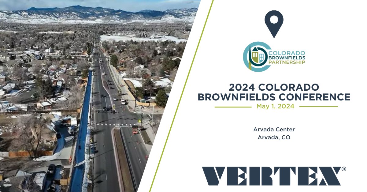 VERTEX’s Scott Waldenmyer is set to attend the 2024 Colorado Brownfields Conference on May 1st at the Arvada Center for the Arts. Connect with Scott and exchange insights on brownfields redevelopment at the conference. #ColoradoBrownfields #EnvironmentalSolutions #VertexEng