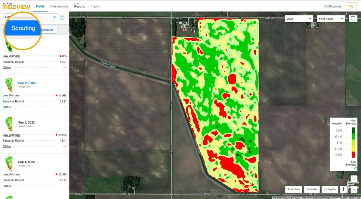 One of the most effective ways to get the best return on every acre is to take full advantage of FieldView’s Field Health Imagery and scouting tools. Gain valuable insight and control over your fields, right at your fingertips. Learn how here - bit.ly/3QEW0p1