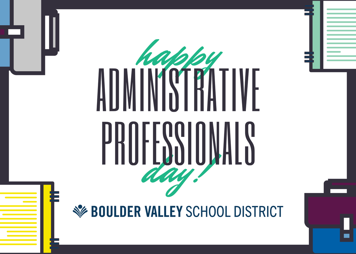 Happy Administrative Professionals Day! Thank you for all of your hard work, tireless effort, and every day enthusiasm 👏👏👏 We appreciate you today and every day! #BVSD #BVSDproud #OurPeopleAreOurStrength