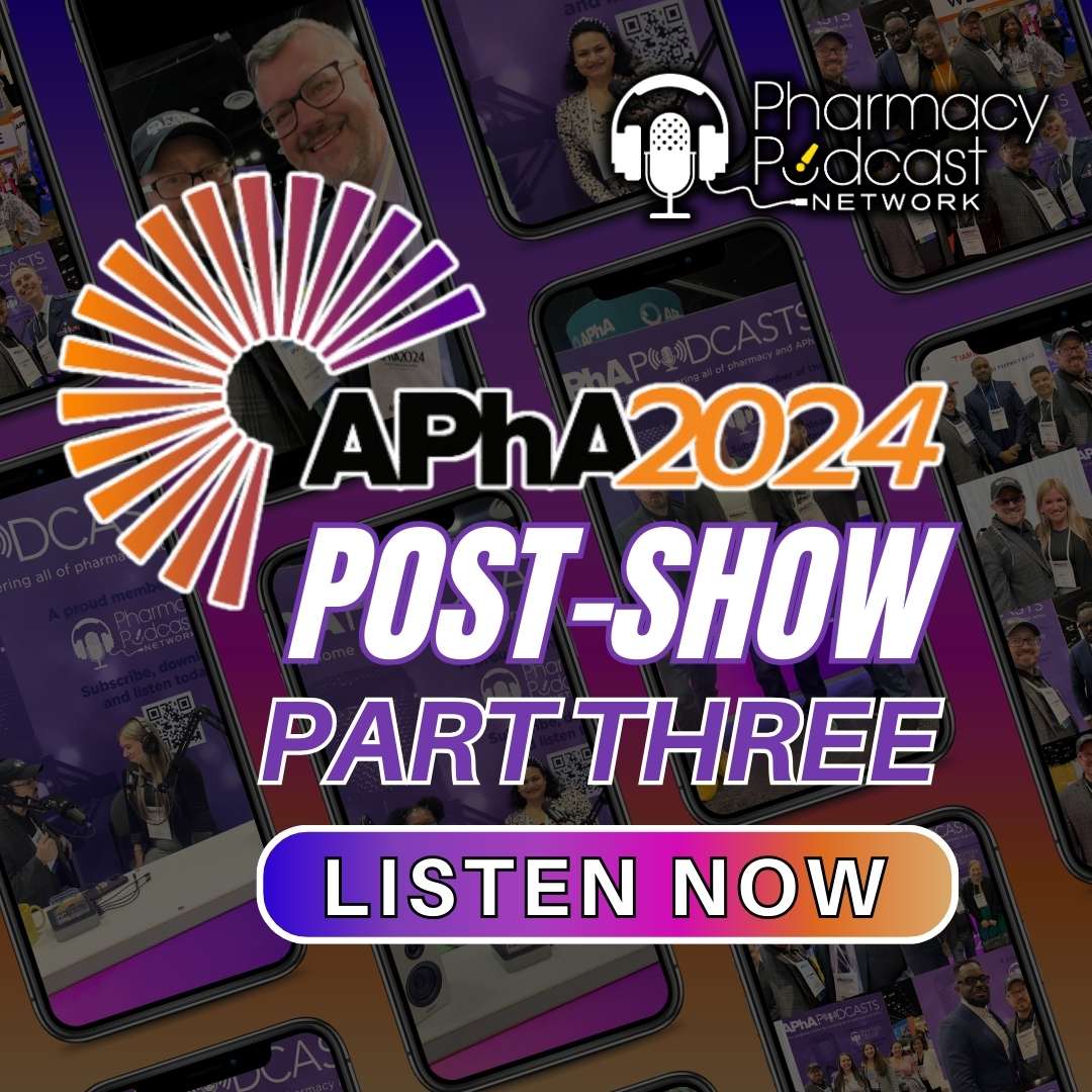 We're excited to release the next part of the #APhA2024, Listen to the Post-Show #Podcast series, here's part 3 with @DrakeCPHS P2 #PharmacyStudent Madeline 

PART THREE: 
pharmacypodcastnetwork.podbean.com/e/part-three-a…