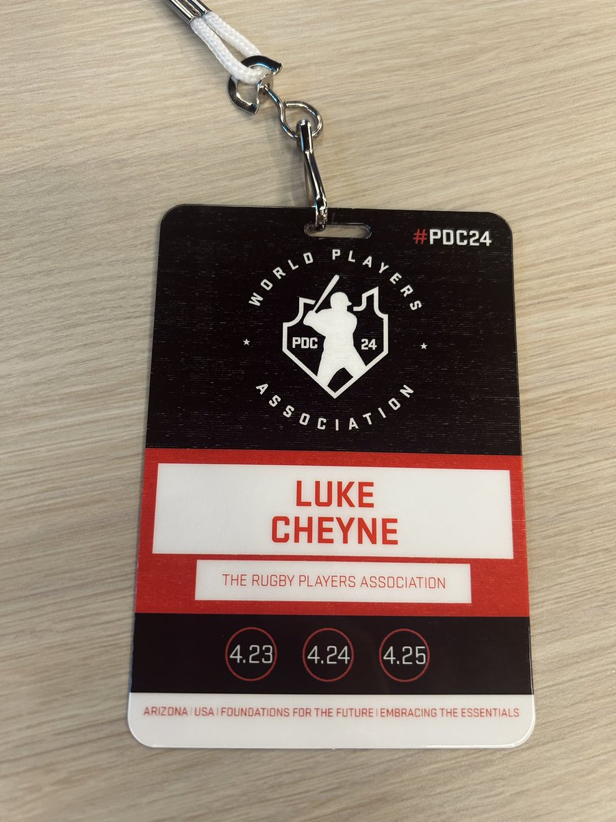 _LukeCheyne's tweet photo. Brilliant first day at the World Player Development conference at the incredible @MLBPA offices in Arizona ๐บ๐ธ
Reconnecting with many fantastic colleagues in the Player Development & Wellbeing space across global elite sport.
@theRPA
@WorldPlayersUtd
@IntRugbyPlayers
#PDC24 https://t.co/Vjdj9spkBI