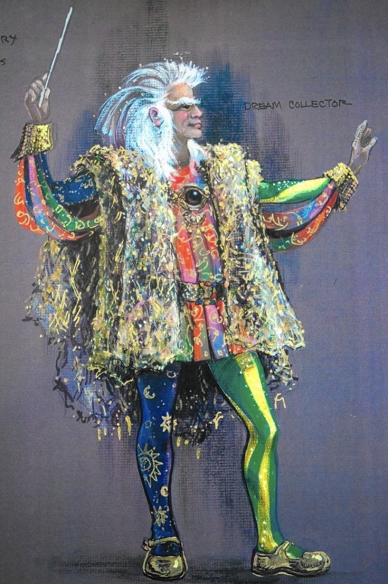 boss_angeles's tweet photo. We all know "Dreamfinder", but ran across this wild Costume Design my aunt Marilyn did for a "Dream Collector" for an #EPCOT parade years ago. She also did #SpaceshipEarth AA figures. Seen holding a poster with my wife. Miss her! https://t.co/3zlEXIowPA