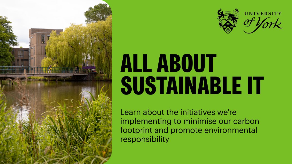 UniOfYork's tweet photo. Want to find out more about how IT Services are making a commitment to sustainability?
Visit the new Sustainable IT webpage for info on the initiatives they're implementing to minimise our carbon footprint and promote environmental responsibility: https://t.co/PB87kgilGc https://t.co/9cKXeHDEsM