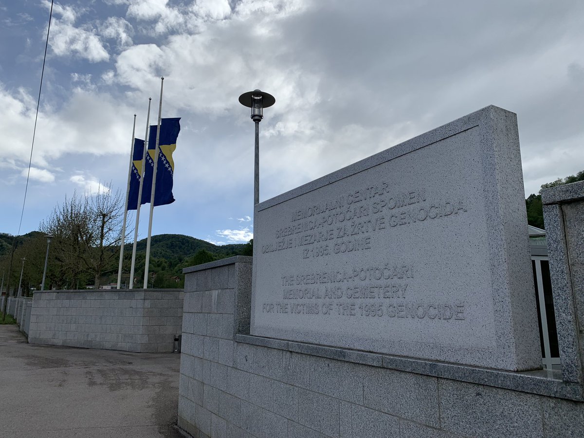 coenatolin's tweet photo. Part of the Natolin's #WesternBalkansTeam headed for Belgrade makes a crucial stop along the journey. 
A deeply emotional visit to @SrebrenicaMC serves as a poignant reminder of the consequences of international inaction in the face of genocide. The victims of the 1995 Srebrenica massacre urge us all to stand up against today's war criminals. #NeverForget
#Srebrenica #Genocide #WarCrimes