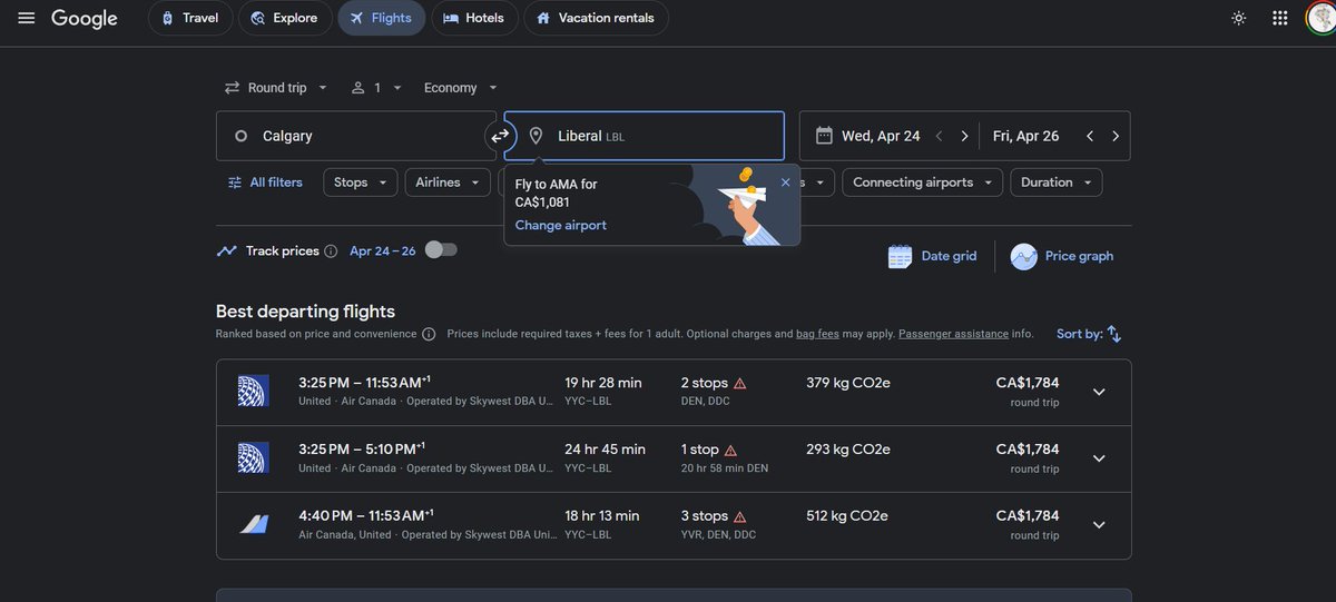 ABStormChaser's tweet image. I may or may NOT be searching for Flights to Kansas....  #SDS #Tempted