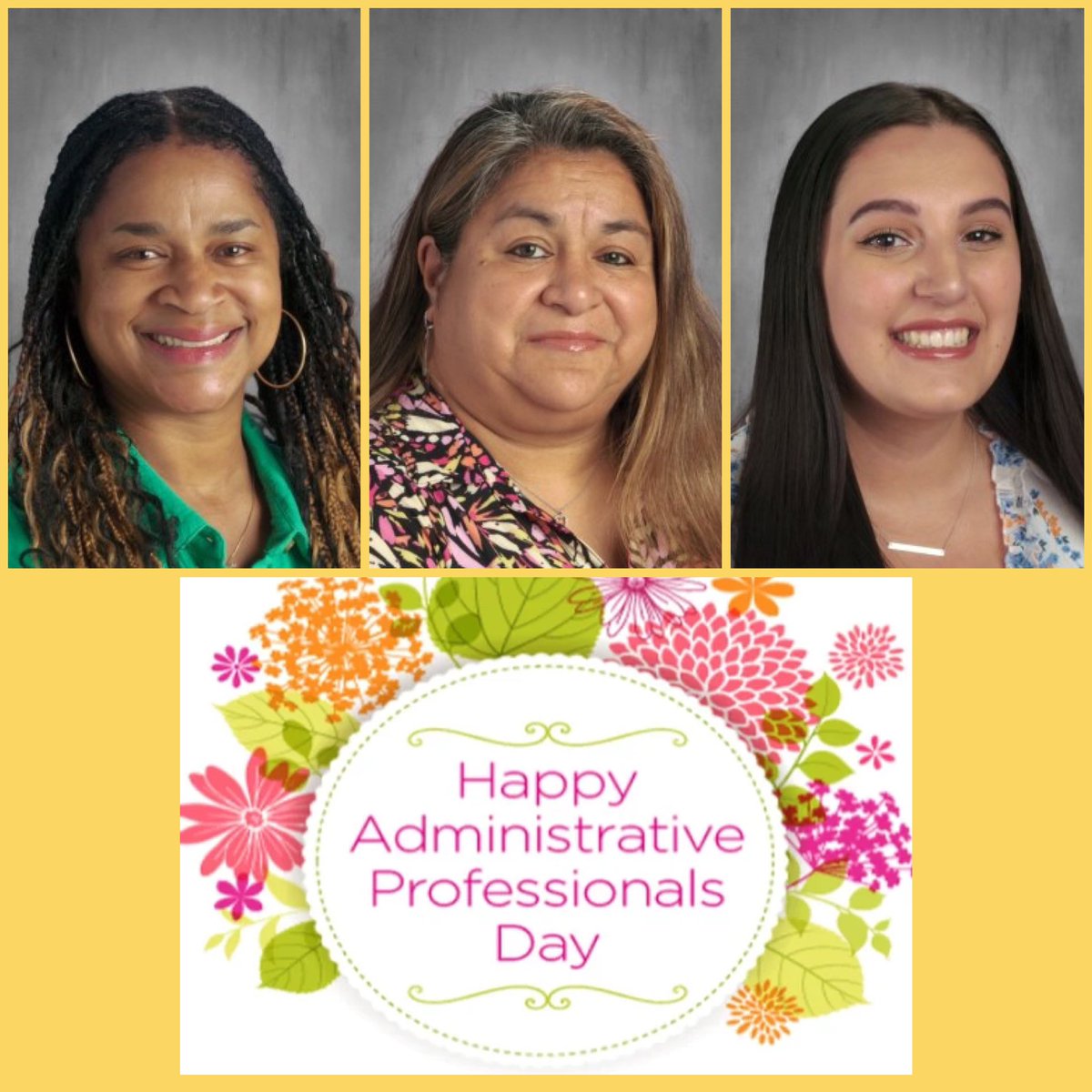 DiggsLatham's tweet photo. Happy #AdministrativeProfessionalsDay to Mrs. Mclendon, our Finance Manager, Ms. Castillo, our Family Support Assistant, and Ms. Farah, our Data Manager. Thank you all for all you do for our school, staff, and students. We appreciate you. #TigerPride #CreatingOurMasterpiece https://t.co/JrSMFGhHEa