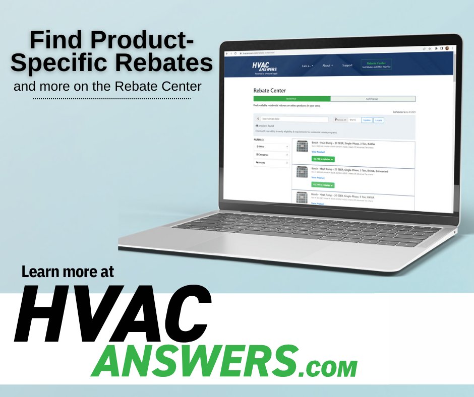 Visit HVACAnswers.com or tap the link in our bio to discover more about the Rebate Center & other helpful tools to make your job easier. 💪😎 

#Rebates #HVAC #OnlineTools