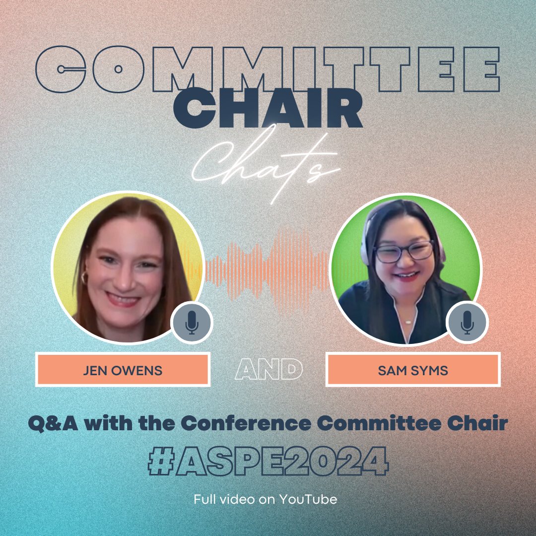 We're less than 2 months away from #ASPE2024! Take a look behind the scenes with Jen Owens on our latest Committee Chair Chats series. She shares what to expect at this year's conference, as well as what Vancouver has to offer. youtube.com/watch?v=DR_IBe…