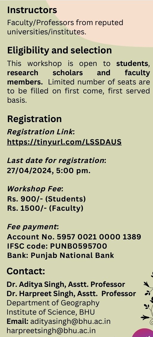 The Department of Geography is organising a three-day online training workshop Large Scale Survey Data Analysis Using Stata from 28-30 April 2024.  Click on the link to register for the workshop. Registration Link: tinyurl.com/LSSDAUS