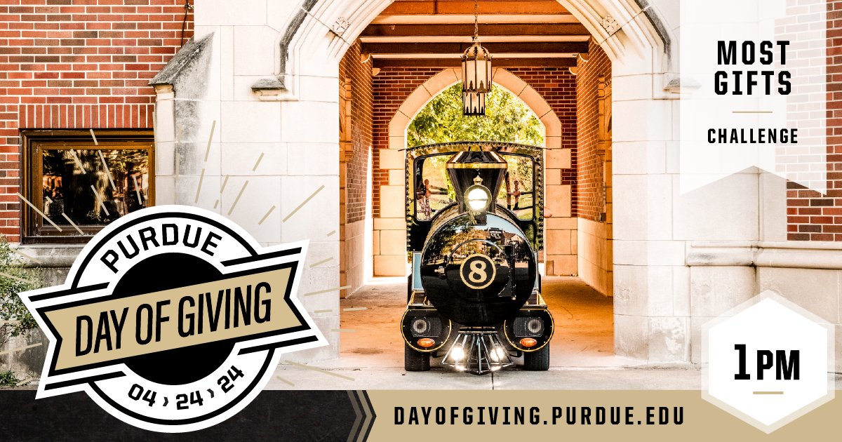 Help us get on the Meet the Challenge leaderboard for #PurdueDayofGiving! Make a gift this hour at dayofgiving.purdue.edu/organizations/…, you could help us win $1,250 in bonus funds!