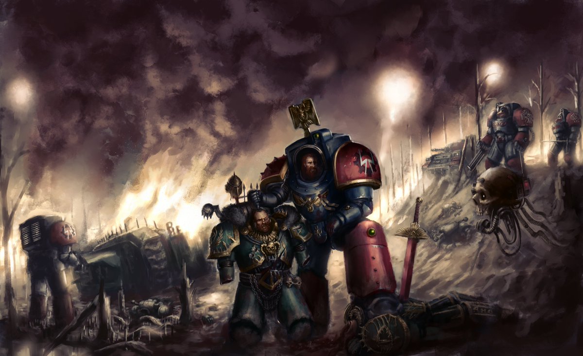 "Smile for the camera". 

Love me a scene that looks light hearted but still with a touch of mad.

Commissioned by Red from <a href="/AstartesAnonPod/">Astartes Anonymous</a>