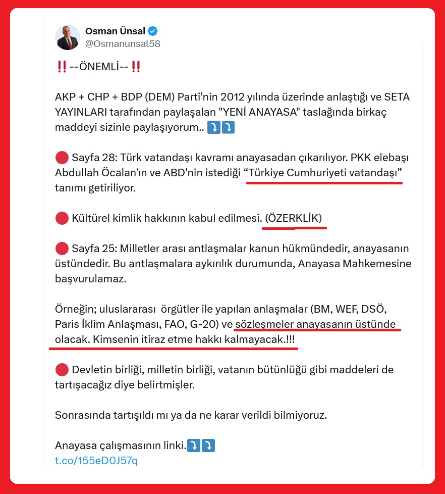 ... Akşamın Uyandırma Resmi ... Yeni Anayasada Neler Var * Türkiye Cumhuriyeti Vatandaşı * Özerklik * BM,DEF, DSÖ, Paris İklim Anlaşması, FAO, G-20 Sözleşmeleri Anayasanın Üstünde Olacak Lütfen Artık Araştırın Okuyun Link : file.setav.org/Files/Pdf/2016…