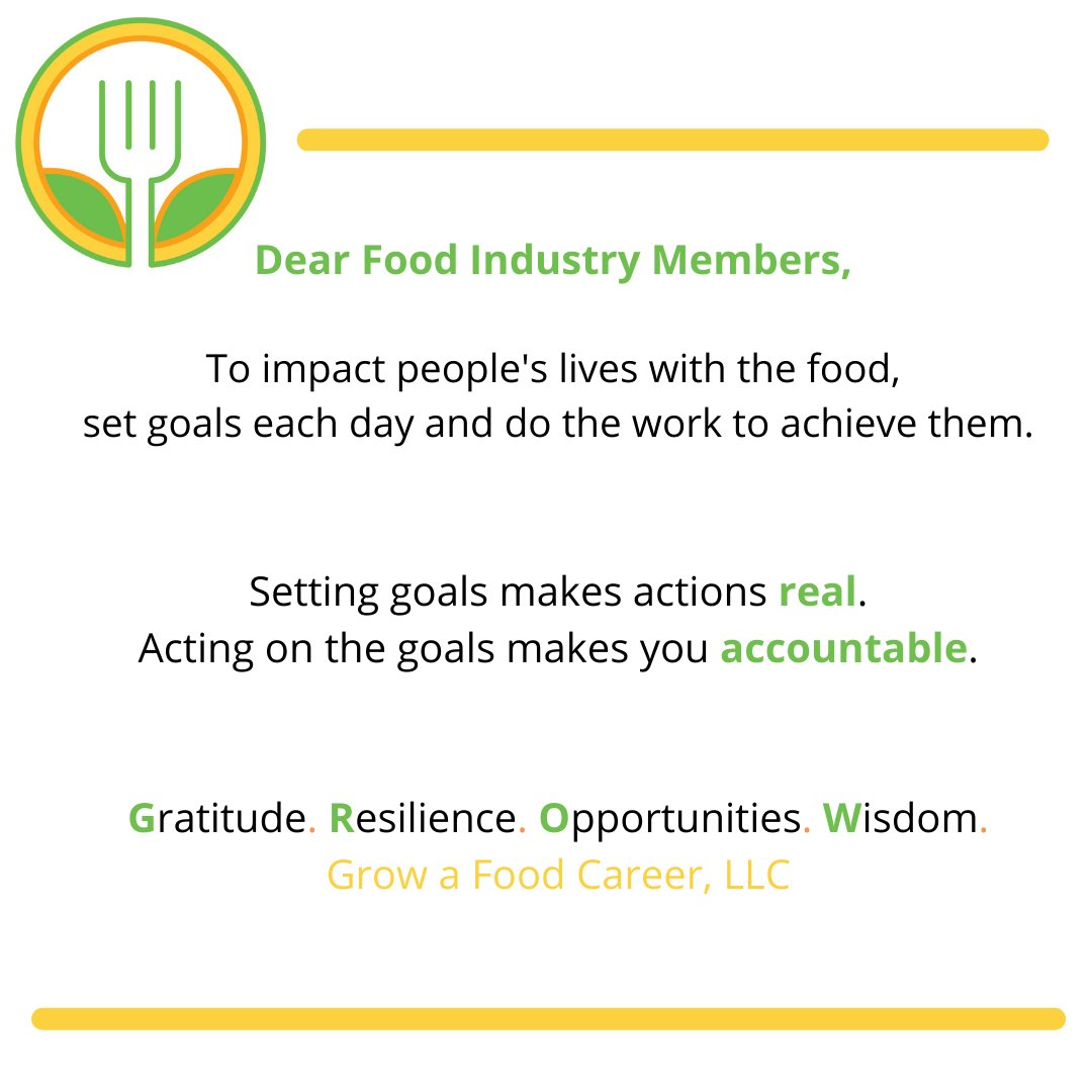 What are the doable, tangible goals you set for yourself daily, weekly and beyond? ⁠
How do you take actions towards those goals?⁠
Why are those goals and actions important you? ⁠
⁠

#foodie #foodcareer #foodjob #leadership #learningdevelopment #foodworkforcedevelopment