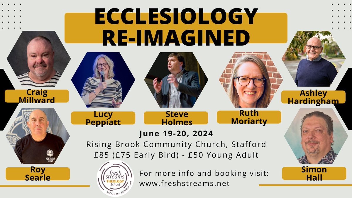 Fresh Streams Summer Theology School: Ecclesiology Re-Imagined
19–20 June
For more info and to book: ow.ly/fz7k50QYu2K
This discussion of what the church is called to be – including its purpose, structures and practices – is called ecclesiology