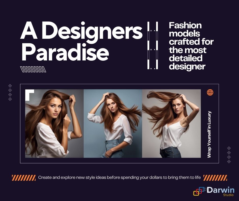 👗 Elevate your fashion creations with Darwin Studio's innovative design tools. Transform your ideas into stunning visuals with AI-generated graphics and videos. Explore the future of fashion at DarwinStudio.ai! #FashionInnovation #DarwinStudio #AI #DesignTools
