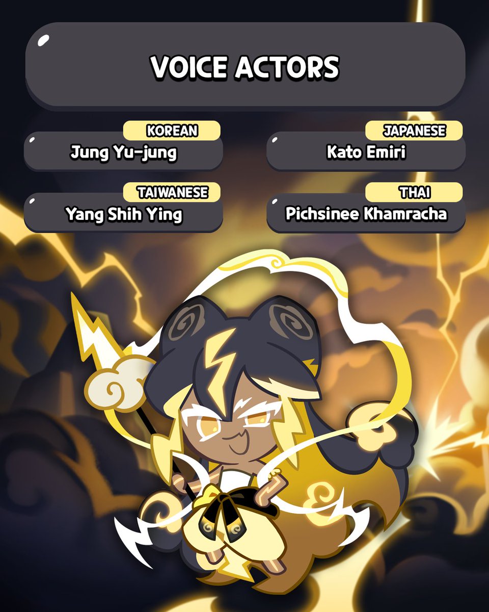 Bring on the STORM! 🌩️ Please give a thunderous welcome to @MoniqueBurias as the voice of #StormbringerCookie!⚡ #CookieRun #CookieRunKingdom #CRK #VoiceActor #VoiceActing