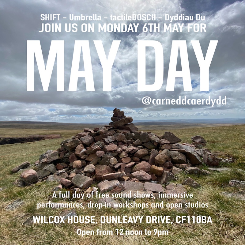 @shiftcardiff invite you to MAYDAY; the launch of their new home in CARNEDD. Join them for a day of play and conversation; visit their new site, drop into a workshop and explore the open studios! Chat about their hopes for the future of the arts & how you can access their space.