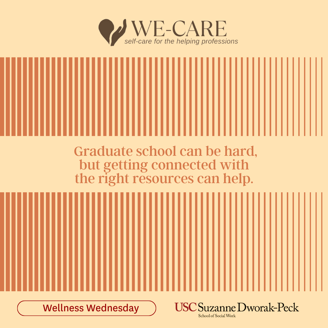 Whether you need support with time management, managing stress, receiving medical care, feeling connected, finding a job, or applying for a stipend, we can help. For more on the resources available at USC visit: bit.ly/3KCeS4I