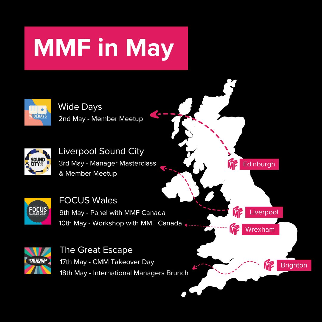 🇬🇧The MMF team will be all around the country during May! If you're a member planning on attending any of these events, get in touch with a member of our team for more details on how to get involved! 🔗Find our contact details at themmf.net/about/who-we-a…