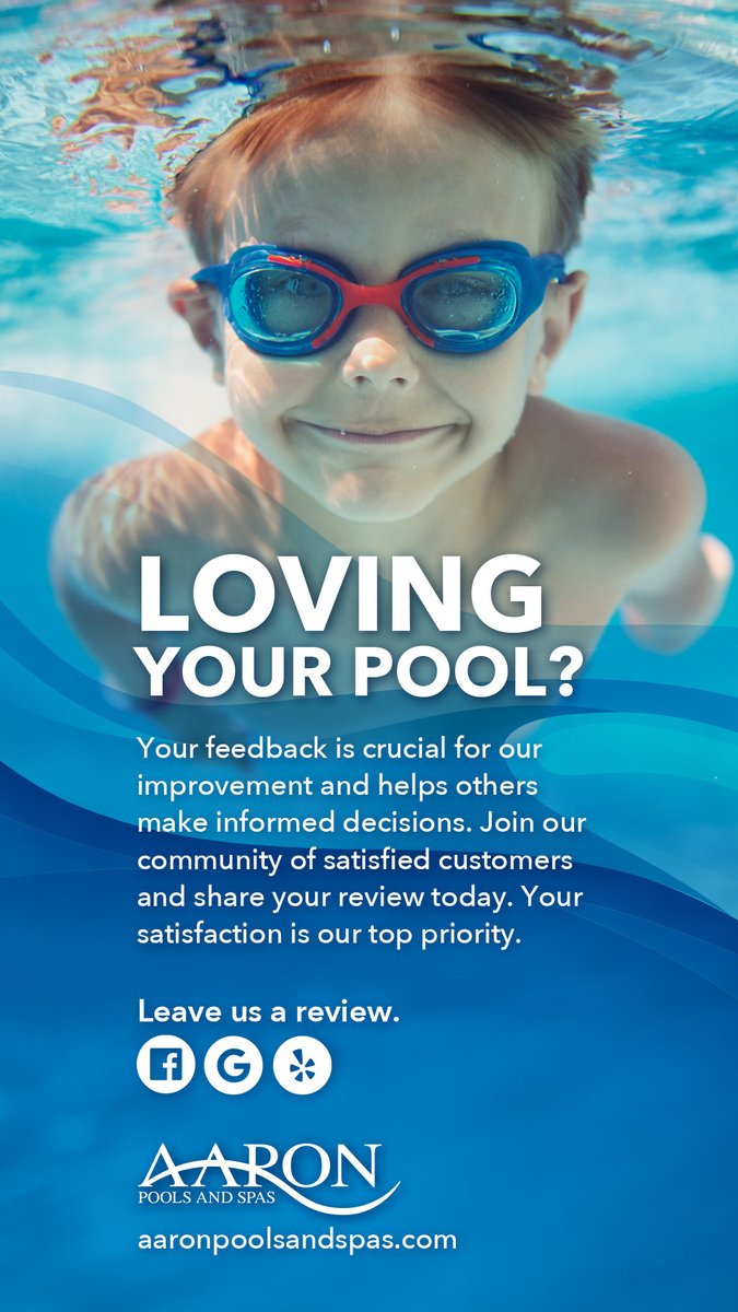 AaronPoolSpa's tweet image. We value feedback from our valued #customers. If you've recently experienced our services at Aaron Pools and Spas, we welcome you to share your review! #poolandspa #poolowner