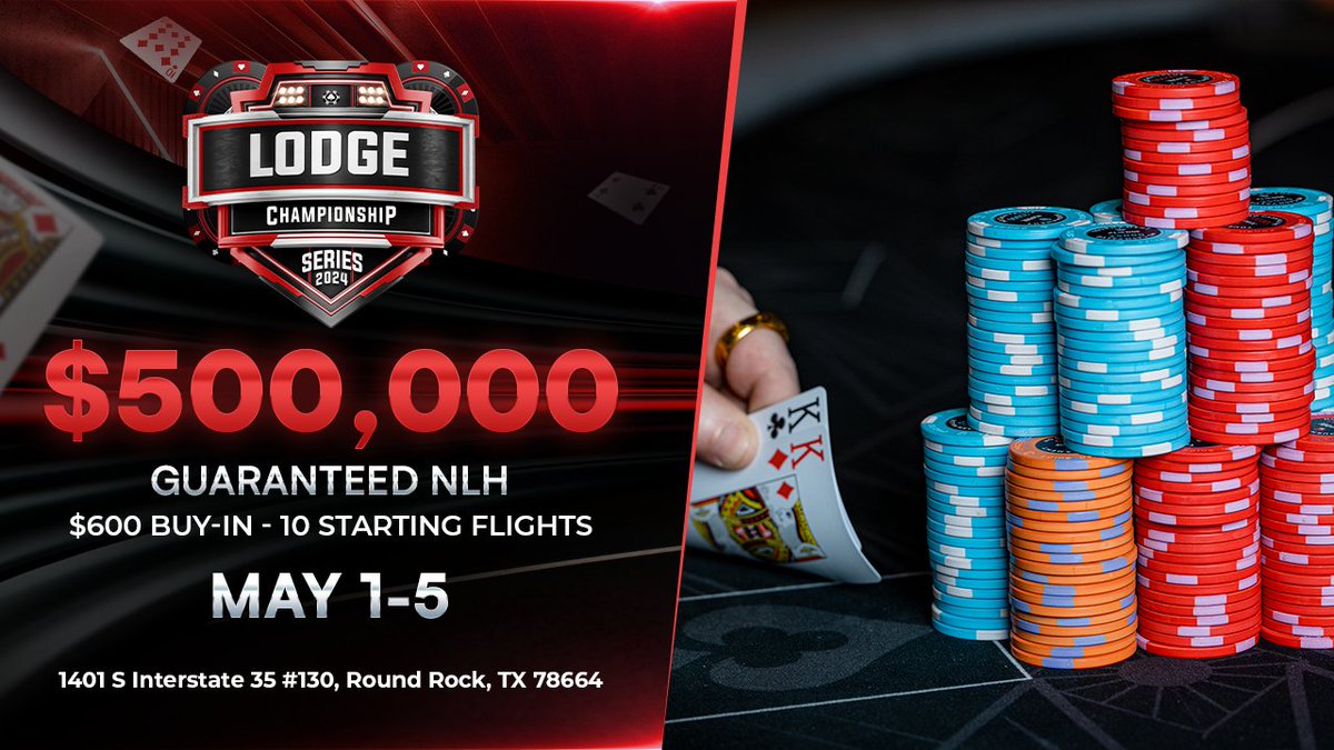 Here is today's tournament schedule: 10:15 - Daily Kickoff ($50) 11:15 - $500K GTD NLH ($600) 12:15 - $1K GTD Freezeout ($100) 3:15 - LCS Main Event Super Satty ($400) 5:15 - $500K GTD NLH ($600) 7:15 - $5K GTD PLO Freeroll ($30)